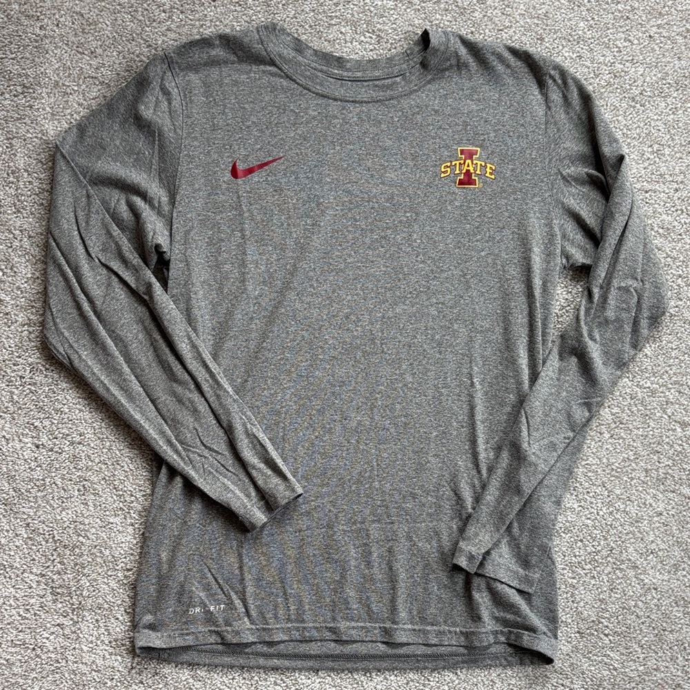 Nike Gray Iowa State Long Sleeve Dri-fit Shirt